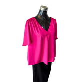 Blusa Raso Cuello V Manga Campana